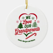 Grootouders Kerst Ornament, Gepersonaliseerd Keramisch Ornament (Voorkant)