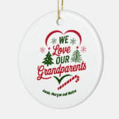 Grootouders Kerst Ornament, Gepersonaliseerd Keramisch Ornament (Links)