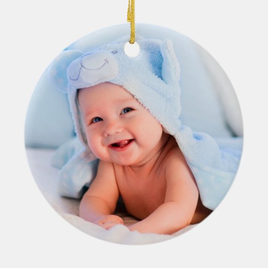 Grootouders kerstblauw vrachtwagen keramisch ornament (Achterkant)