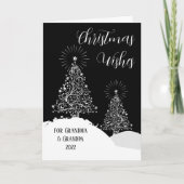 Grootouders kerstbomen Snow Silver Design Kaart (Voorkant)