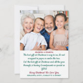 Grootouders Kerstgedicht Custom Simple Photo Feestdagenkaart (Voorkant)