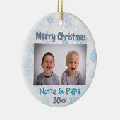 Grootouders Kerstmis 2022 Foto Keramisch Ornament (Rechts)