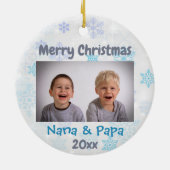 Grootouders Kerstmis 2022 Foto Keramisch Ornament (Achterkant)