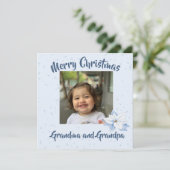 Grootouders Kerstmis Foto Bloemen Groet (Staand voorkant)