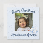 Grootouders Kerstmis Foto Bloemen Groet (Voorkant)