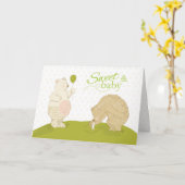 Grootouders Lief Baby Gefeliciteerd, Beren, PE Kaart (Gele Bloem)