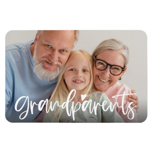 Grootouders Liefde Script Persoonlijk Fotocadeautj Magneet (Horizontaal)