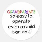 Grootouders Love Ronde Sticker (Voorkant)