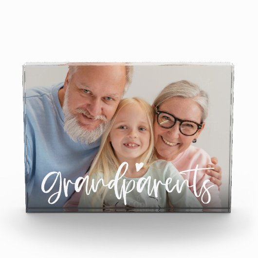 Grootouders Love Script Personalized Gift Fotoblokken (Voorkant)