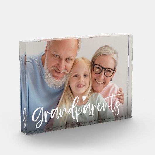 Grootouders Love Script Personalized Gift Fotoblokken (Links)