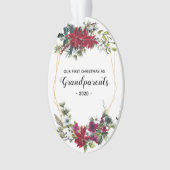 Grootouders met Elegant Eerste Kerstmis Foto Flora Ornament (voorkant)