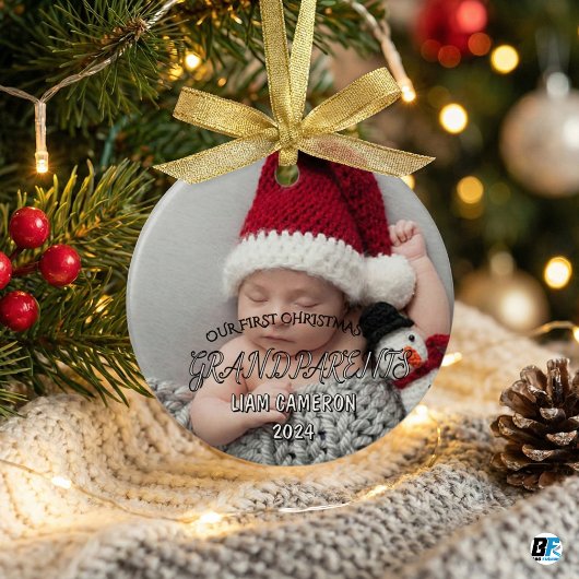 Grootouders met foto Eerste Kerstklassieker Keramisch Ornament