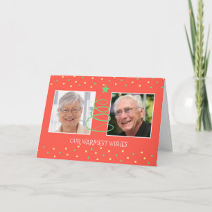 Grootouders met kerstfoto's voor kleinkinderen feestdagen kaart
