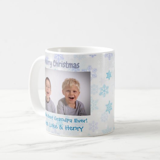 Grootouders met Kerstmis Aangepaste foto Koffiemok (Voorkant links)