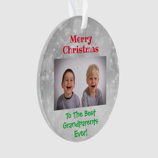 Grootouders met Kerstmis Foto Ornament (voorkant)