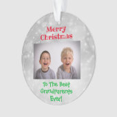 Grootouders met Kerstmis Foto Ornament (voorkant)