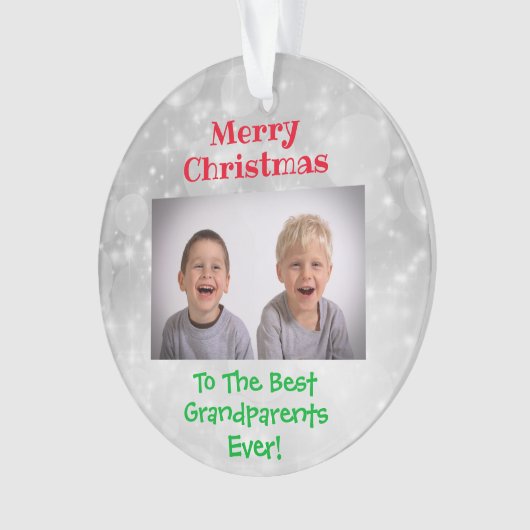 Grootouders met Kerstmis Foto Ornament (voorkant)