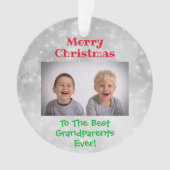 Grootouders met Kerstmis Foto Ornament (voorkant)