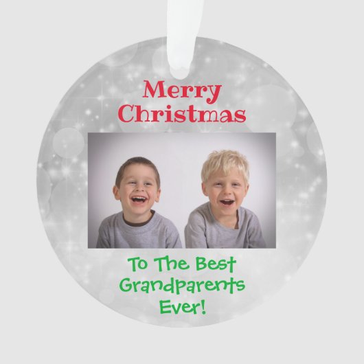 Grootouders met Kerstmis Foto Ornament (voorkant)