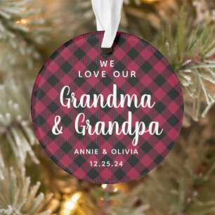 Grootouders met tweeslachtige foto ornament