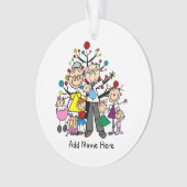 Grootouders met zeven kleinkinderen ornament (voorkant)