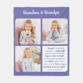 Grootouders Modern 3 Foto Aangepaste Oma Opa Fleece Deken (Voorkant)