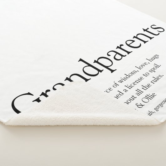 Grootouders Modern Black en White Fun Quote Sherpa Deken (3/4)