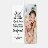 Grootouders Modern Grandma Grandpa 2 Foto Metalen Ornament (Voorkant links)