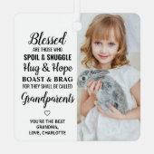 Grootouders Modern Grandma Grandpa 2 Foto Metalen Ornament (Achterkant)