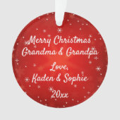 Grootouders Modern Red Snowflake kerst Ornament (voorkant)