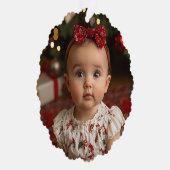 Grootouders Moderne Baby's Eerste Kerstfoto Ornament Kaart (Rechts)