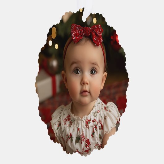 Grootouders Moderne Baby's Eerste Kerstfoto Ornament Kaart (Rechts)