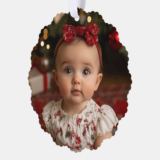 Grootouders Moderne Baby's Eerste Kerstfoto Ornament Kaart (Links)