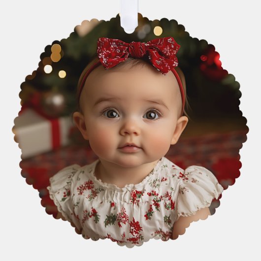 Grootouders Moderne Baby's Eerste Kerstfoto Ornament Kaart (Voorkant)
