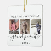 Grootouders Multifoto's eerste kerstdag Keramisch Ornament (Links)