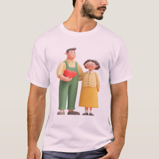 Grootouders Oneindige Liefde PNG - Schattig 3D Oud T-shirt