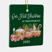 Grootouders Onze eerste kerstontbijt Keramisch Ornament (Rechts)