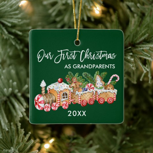 Grootouders Onze eerste kerstontbijt Keramisch Ornament (Boom)