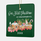 Grootouders Onze eerste kerstontbijt Keramisch Ornament (Links)