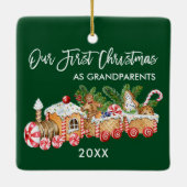 Grootouders Onze eerste kerstontbijt Keramisch Ornament (Achterkant)