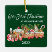 Grootouders Onze eerste kerstontbijt Keramisch Ornament (Voorkant)