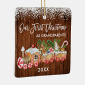 Grootouders Onze eerste kerstontbijt Keramisch Ornament (Rechts)