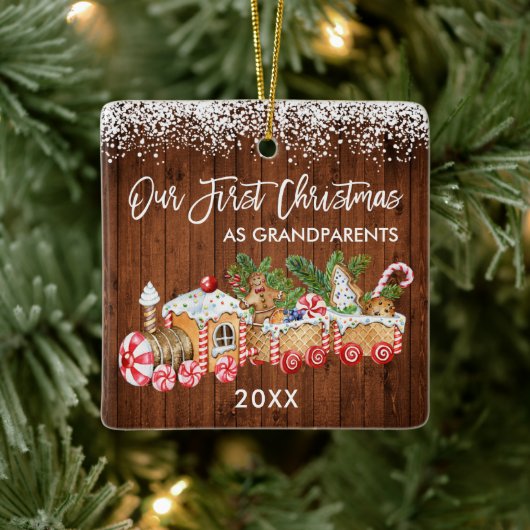 Grootouders Onze eerste kerstontbijt Keramisch Ornament (Boom)