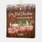 Grootouders Onze eerste kerstontbijt Keramisch Ornament (Links)