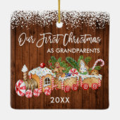 Grootouders Onze eerste kerstontbijt Keramisch Ornament (Achterkant)