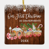 Grootouders Onze eerste kerstontbijt Keramisch Ornament (Voorkant)