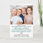 Grootouders Persoonlijk kerstgedicht Foto Feestdagen Kaart (Voorkant)