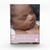 Grootouders Promoted Nieuwe Baby Script Keepsake Fotoblokken (Voorkant)