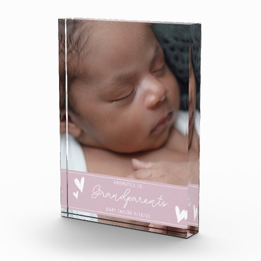 Grootouders Promoted Nieuwe Baby Script Keepsake Fotoblokken (Rechts)