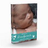 Grootouders Promoted Nieuwe Baby Script Keepsake Fotoblokken (Links)